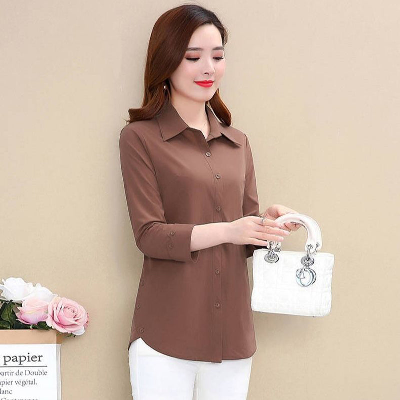 Chic Solid polo collar shirt