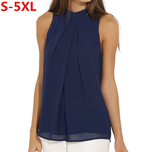 Chiffon Sleeveless Blouse - Women Tops Brand Plus Size Causal Blouses Lady Shirts Summer Tops Blusas women clothing 5XL