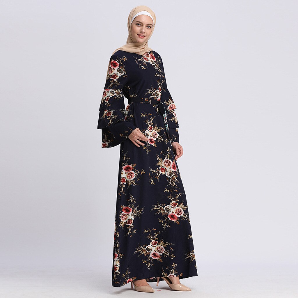 Latest Abayas For Women Muslim Fashion Dubai Size Kimono Modest Clothing Women's Cardigan Beautiful Print Flower Ladies Abaya