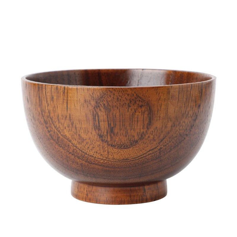 Natural Jujube Wooden Rice Soup Bowl Food Containter Kitchen Utensil Tableware