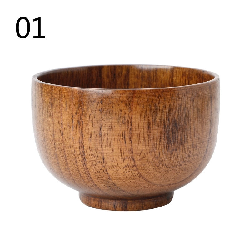 Natural Jujube Wooden Rice Soup Bowl Food Containter Kitchen Utensil Tableware