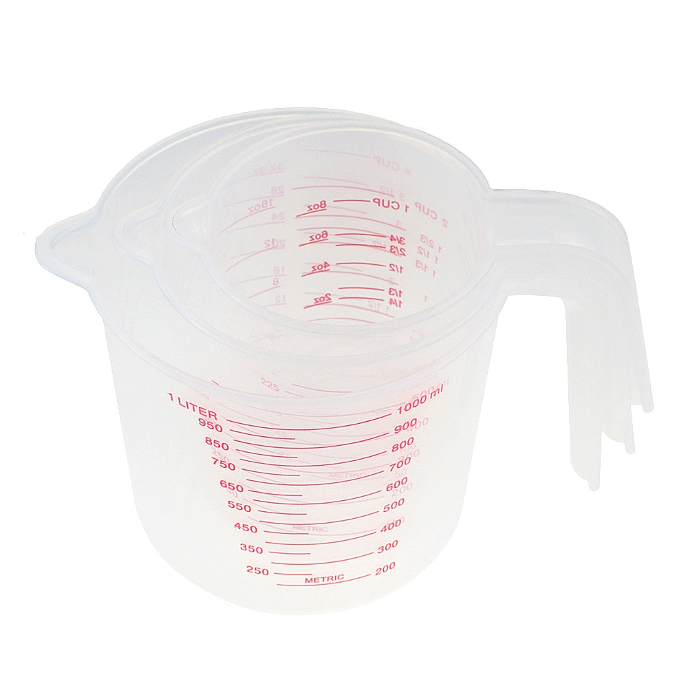 250/500/1000ML Plastic Measuring Cup Jug Pour Spout Surface Kitchen Tool Supplies Quality cup with graduated quality Kitchen