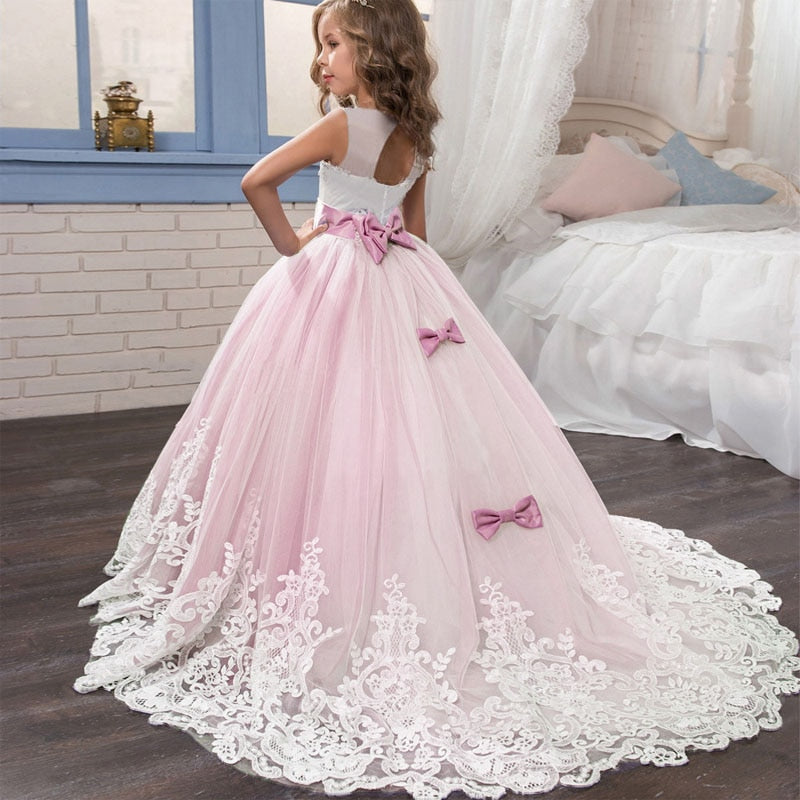 Summer Girls Dress Long Bridesmaid Kids Dresses