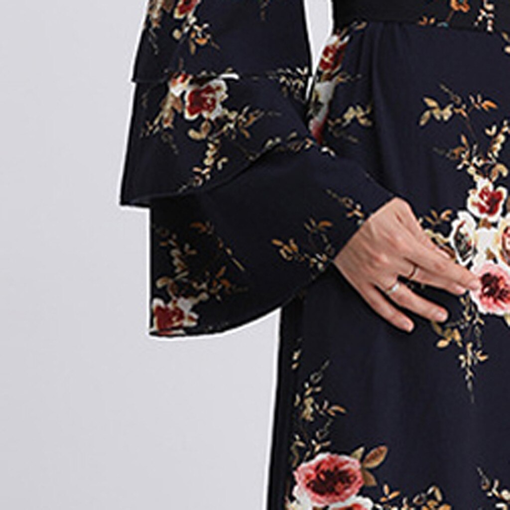 Latest Abayas For Women Muslim Fashion Dubai Size Kimono Modest Clothing Women's Cardigan Beautiful Print Flower Ladies Abaya