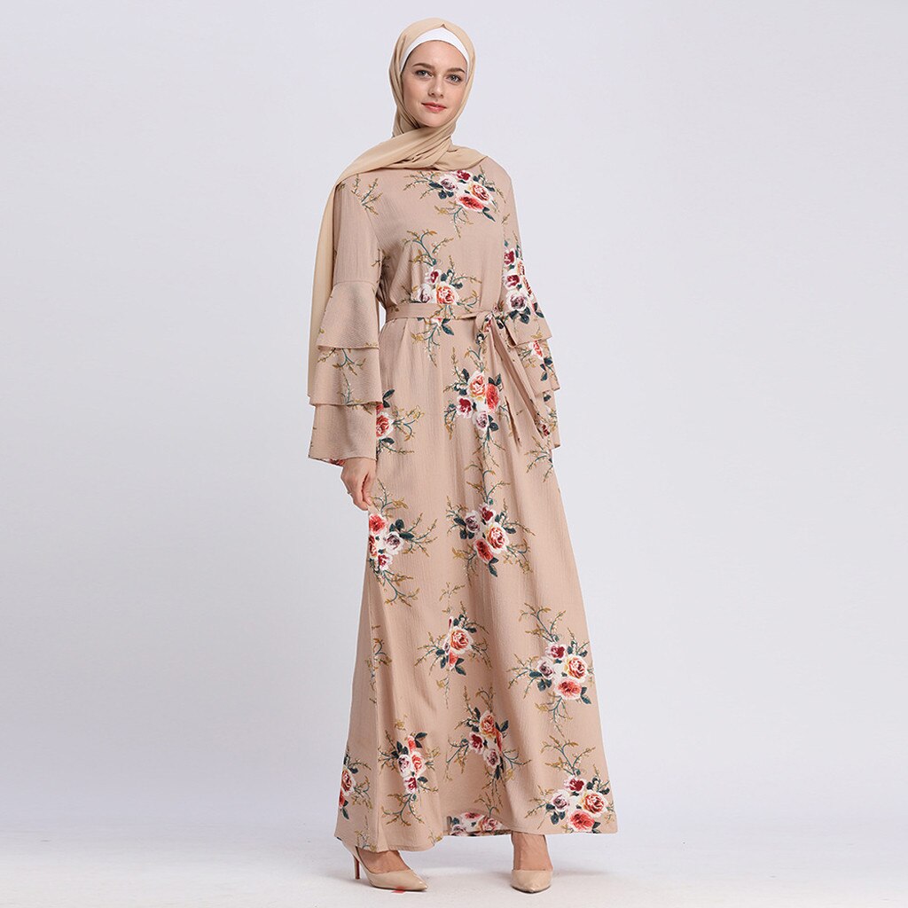 Latest Abayas For Women Muslim Fashion Dubai Size Kimono Modest Clothing Women's Cardigan Beautiful Print Flower Ladies Abaya