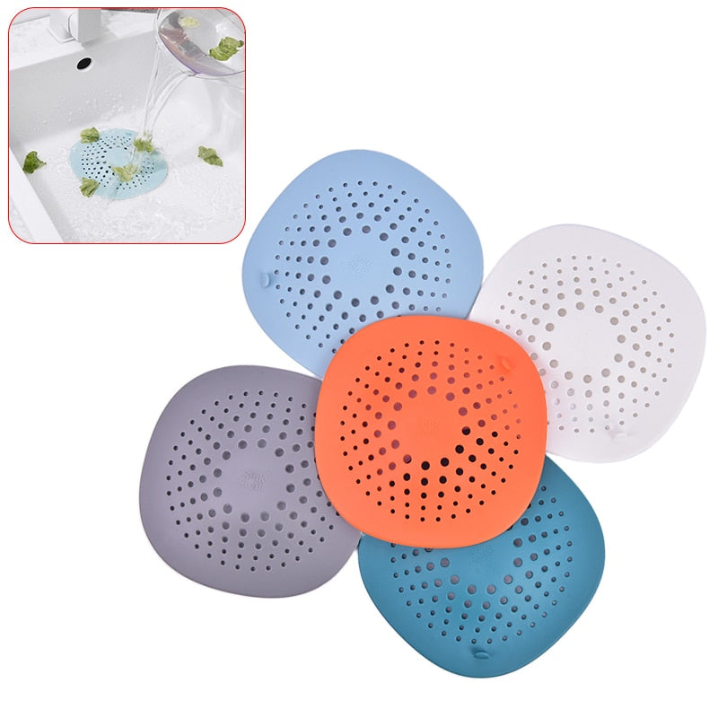 Silicone Drain Hair Catcher Kitchen Sink Strainer Bathroom Shower Sink Stopper Drain Cover Hair Trap Filter for Kitchen Bath