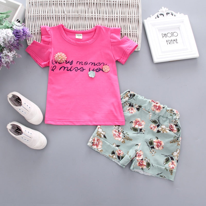 Two Pieces Cotton Girls Clothing Sets