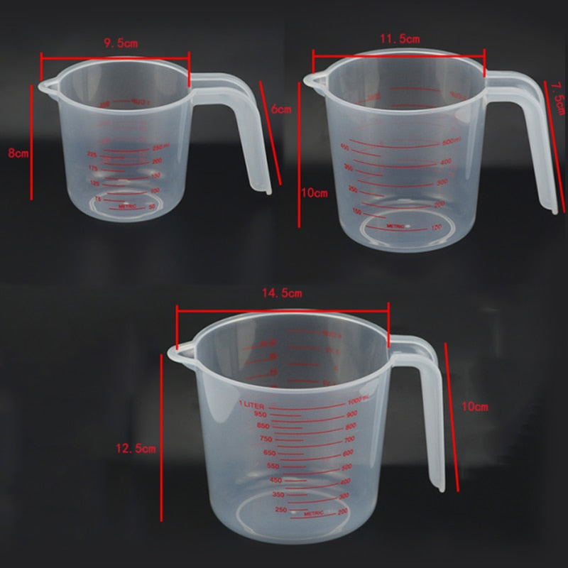 250/500/1000ML Plastic Measuring Cup Jug Pour Spout Surface Kitchen Tool Supplies Quality cup with graduated quality Kitchen