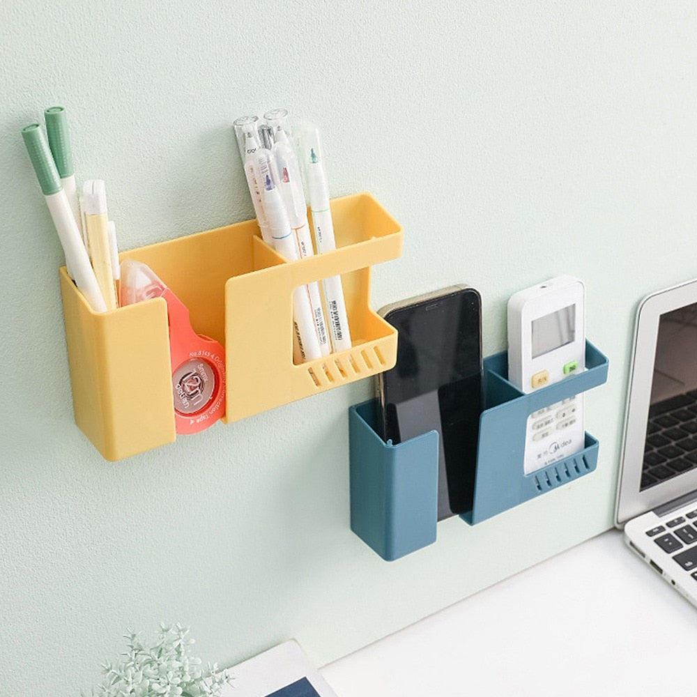 Multifunctional Wall-mounted Storage Box Punch-free Mobile Phone Remote Control Storage Rack Bathroom Wall Debris Storage Rack