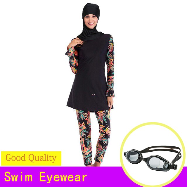 Plus Size Muslim Swim Wear Burkinis Bathing Suit Beach Swimsuit Full Coverage Muslim Swimwear Islamic Women Modest Hijab