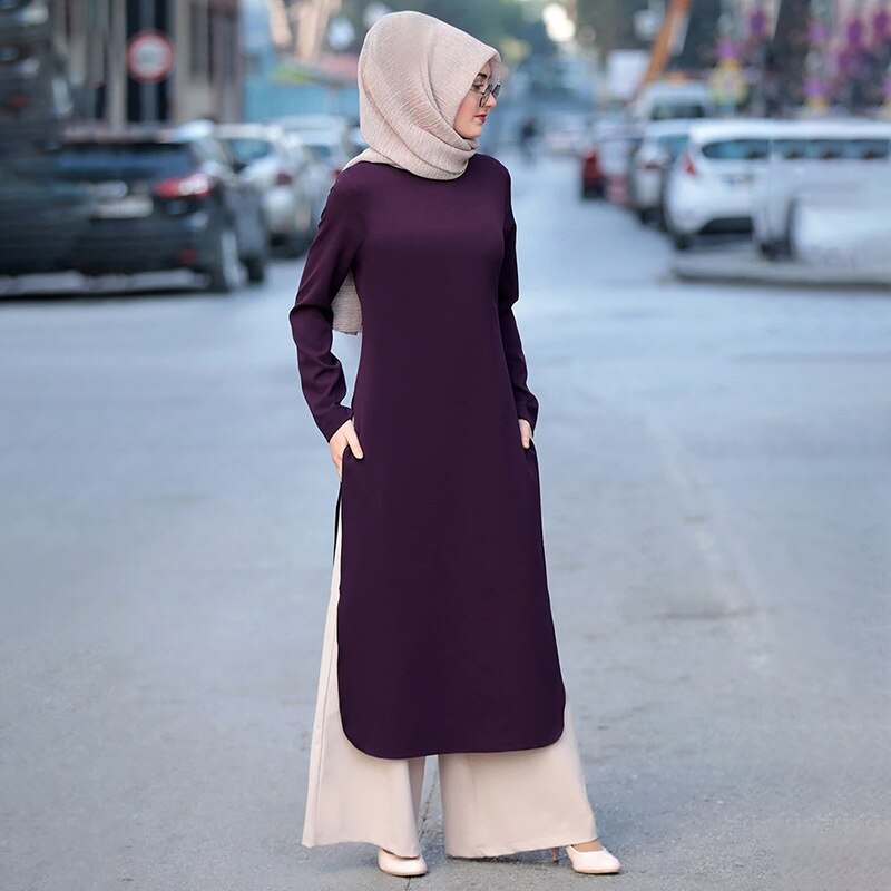 Two Piece Sets Tops and Pants Women Turkey Muslim Dresses Ramadan Kaftan Islamic Clothing Armygreen Dress Sets Modest