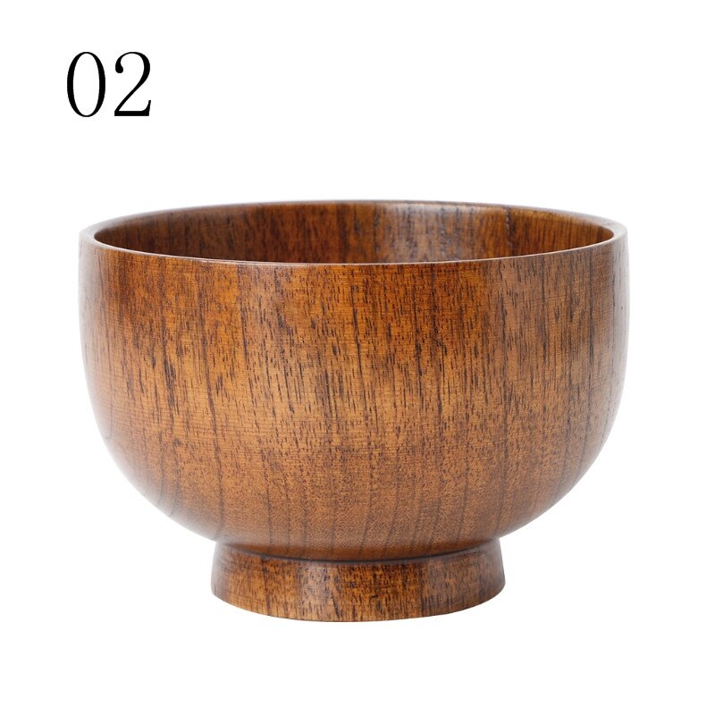 Natural Jujube Wooden Rice Soup Bowl Food Containter Kitchen Utensil Tableware