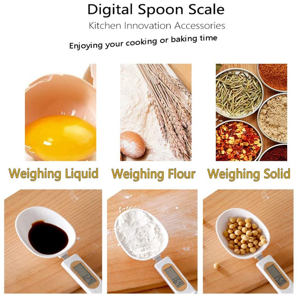 LCD Digital Kitchen Scale Electronic Cooking Food Weight Measuring Spoon 500g 0.1g Coffee Tea Sugar Spoon Scale Kitchen Tool