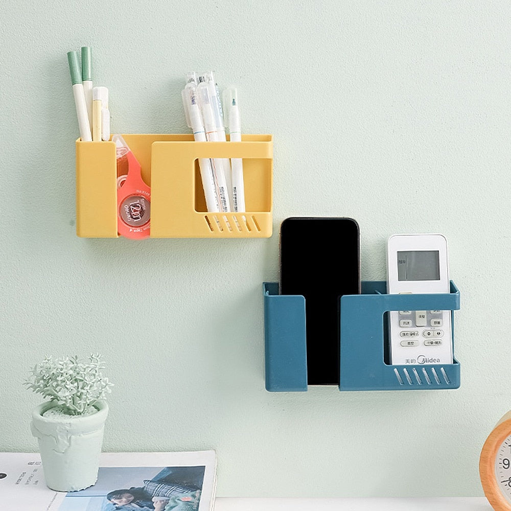 Multifunctional Wall-mounted Storage Box Punch-free Mobile Phone Remote Control Storage Rack Bathroom Wall Debris Storage Rack