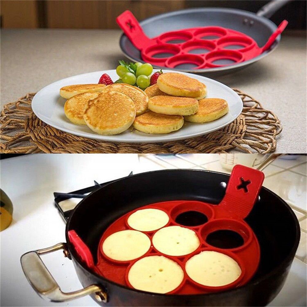 Egg Pancake Ring Nonstick Pancake Maker Mold Silicone Egg Cooker Fried Egg Shaper Omelet Moulds for Kitchen Baking Accessories