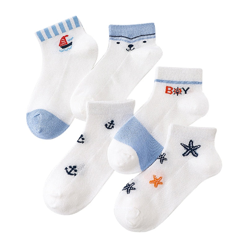 5 Pairs/Lot Children Cotton Socks Boy Girl