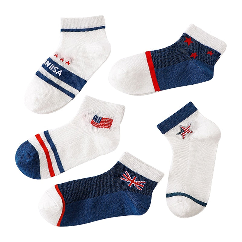 5 Pairs/Lot Children Cotton Socks Boy Girl