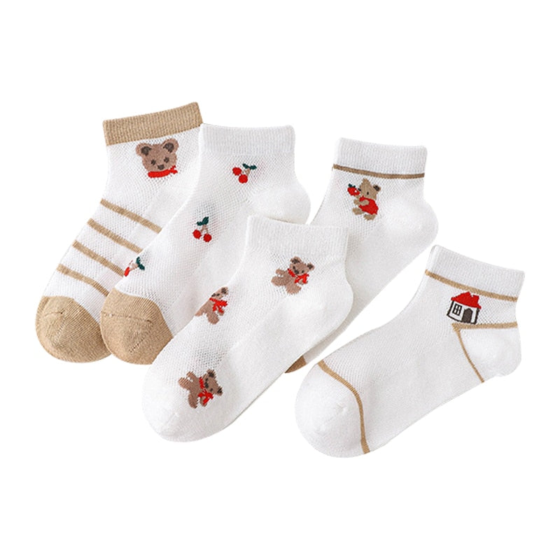 5 Pairs/Lot Children Cotton Socks Boy Girl