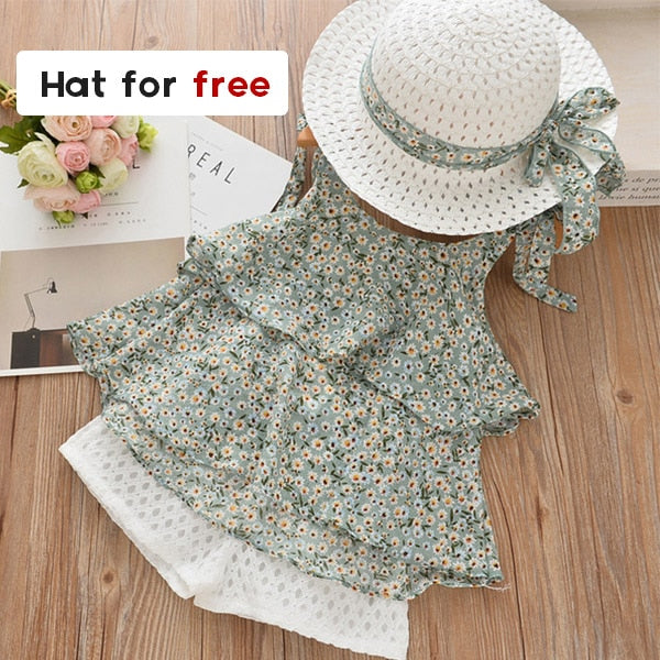 Girls Clothing Sets Floral Chiffon