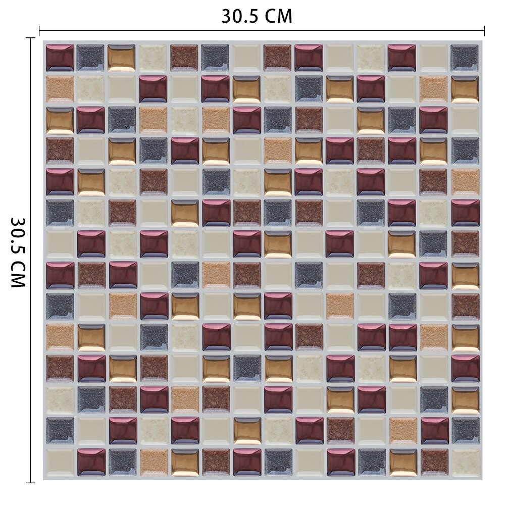 Mosaic Self Adhesive Backsplash Kitchen Bathroom Vinyl Wallpaper 3D Peel and Stick Wall Tiles