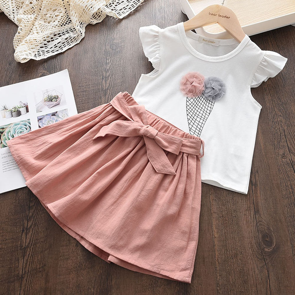 Girls Clothing Sets Floral Chiffon