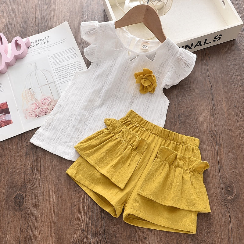 Girls Clothing Sets Floral Chiffon