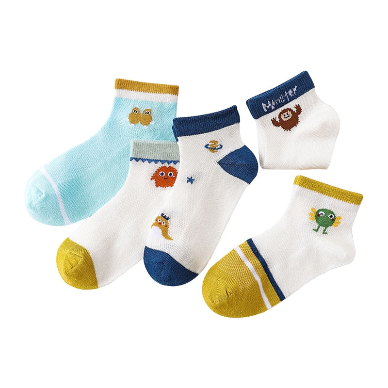 5 Pairs/Lot Children Cotton Socks Boy Girl