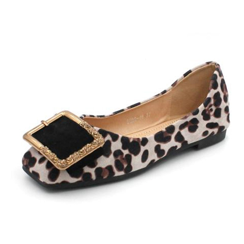 Leopard Shoes Women Flats Casual Slip-on