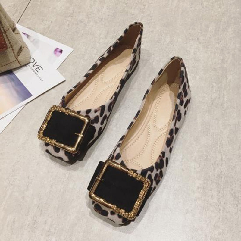 Leopard Shoes Women Flats Casual Slip-on