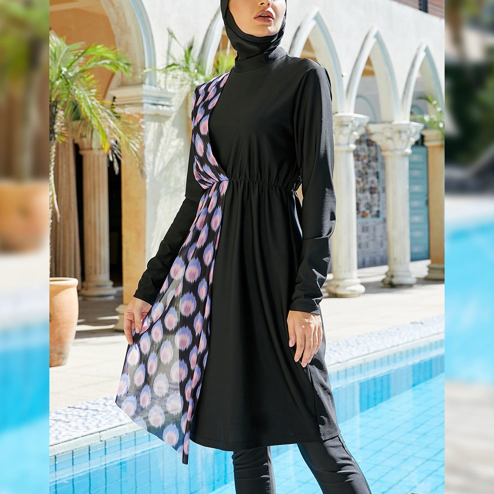 Muslim Women Long Swimwear Burkinis 3 Pieces