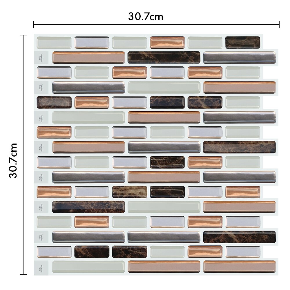 Mosaic Self Adhesive Backsplash Kitchen Bathroom Vinyl Wallpaper 3D Peel and Stick Wall Tiles