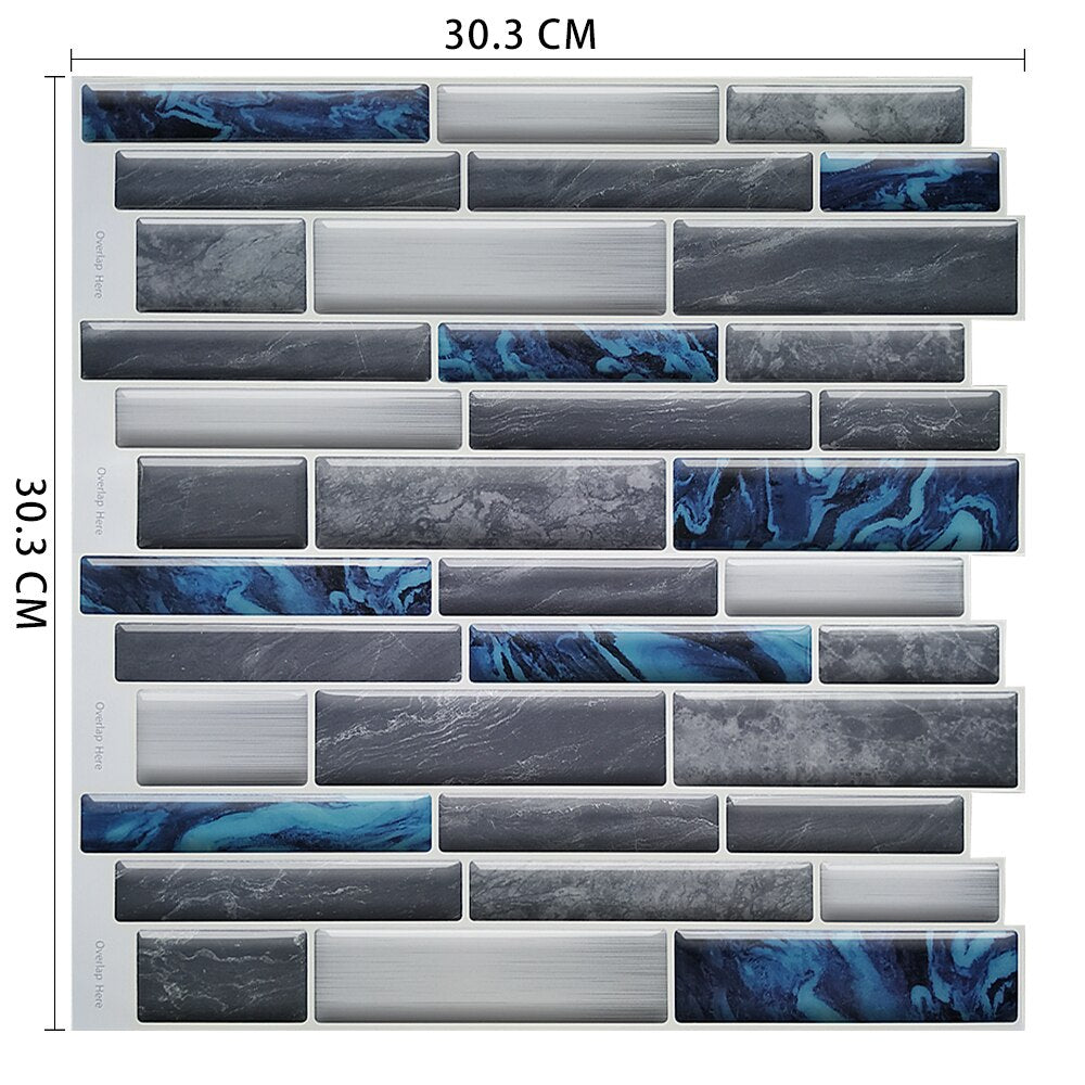 Mosaic Self Adhesive Backsplash Kitchen Bathroom Vinyl Wallpaper 3D Peel and Stick Wall Tiles