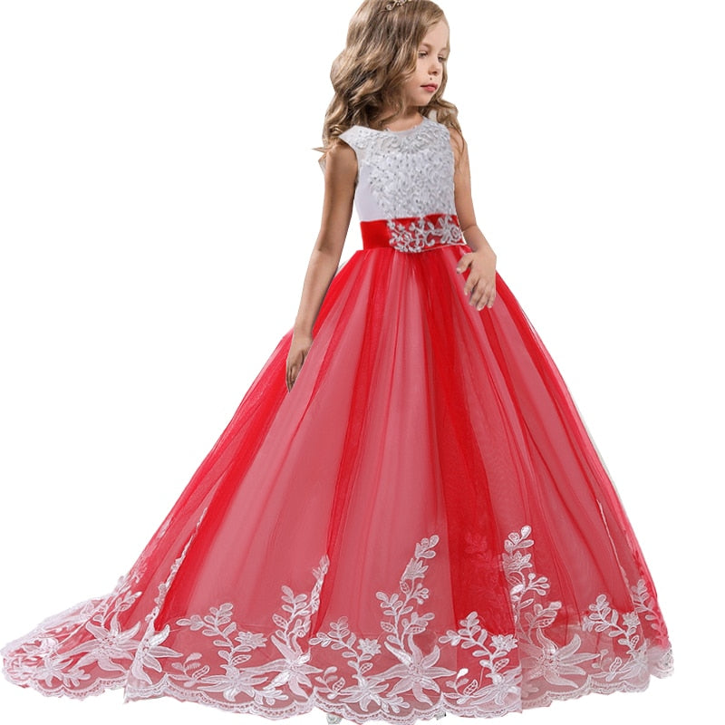 Summer Girls Dress Long Bridesmaid Kids Dresses