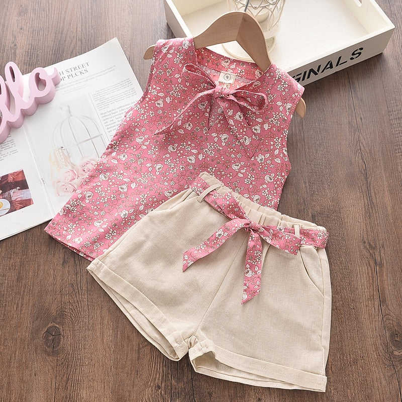 Girls Clothing Sets Floral Chiffon