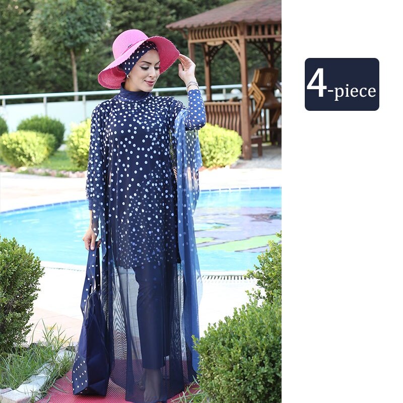 4pcs Set Muslim Swimwear / Islamic Burkini