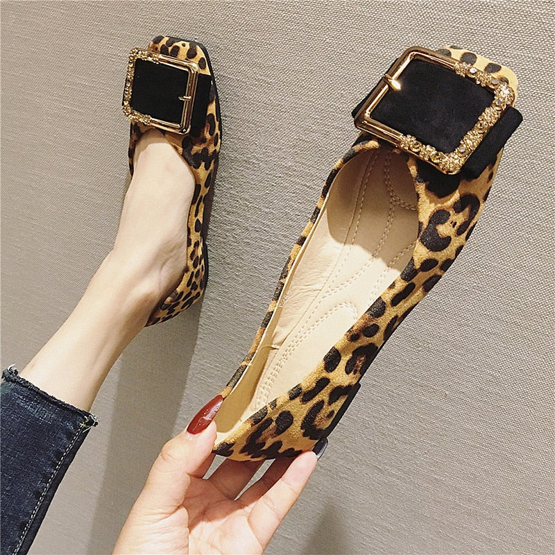 Leopard Shoes Women Flats Casual Slip-on