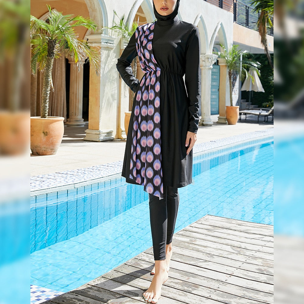 Muslim Women Long Swimwear Burkinis 3 Pieces