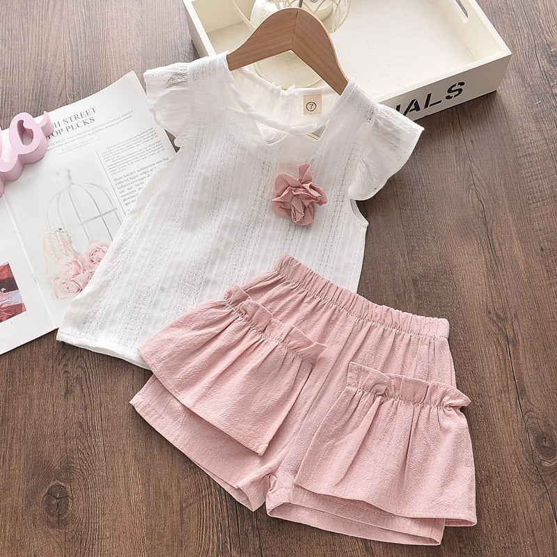 Girls Clothing Sets Floral Chiffon