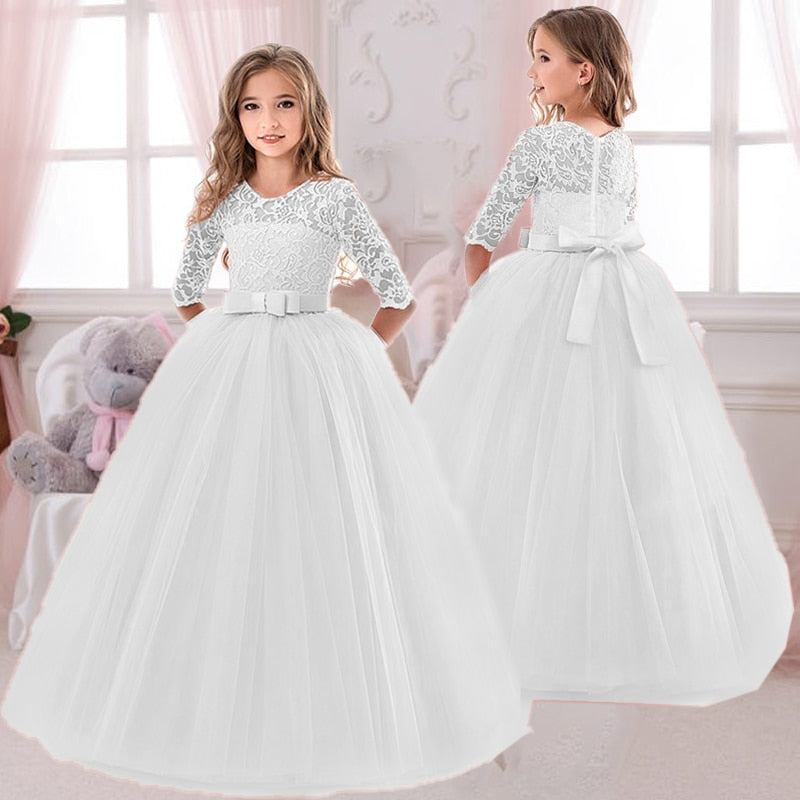 Summer Girls Dress Long Bridesmaid Kids Dresses