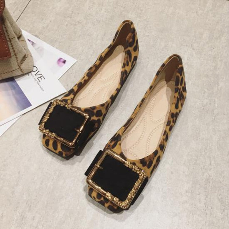 Leopard Shoes Women Flats Casual Slip-on