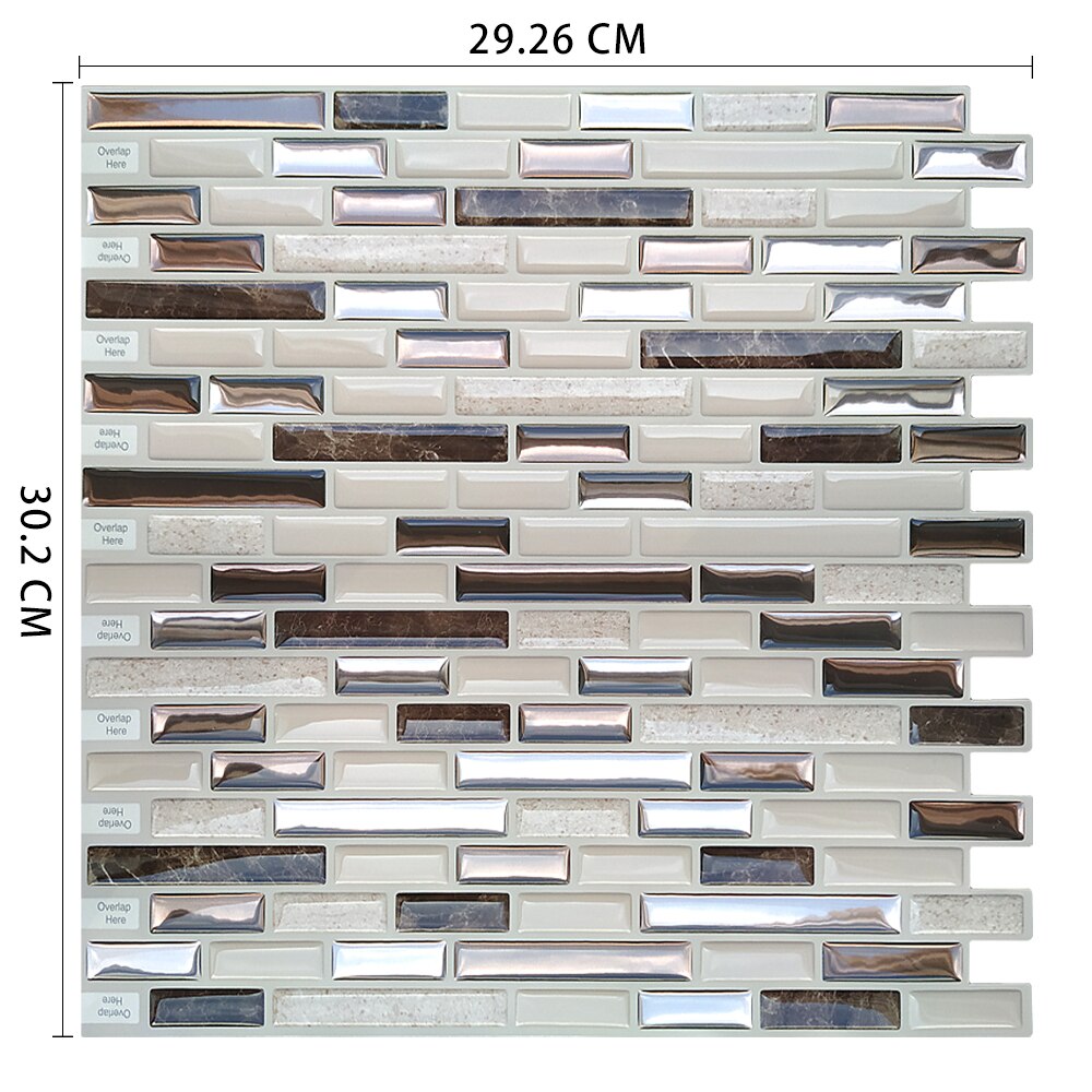 Mosaic Self Adhesive Backsplash Kitchen Bathroom Vinyl Wallpaper 3D Peel and Stick Wall Tiles