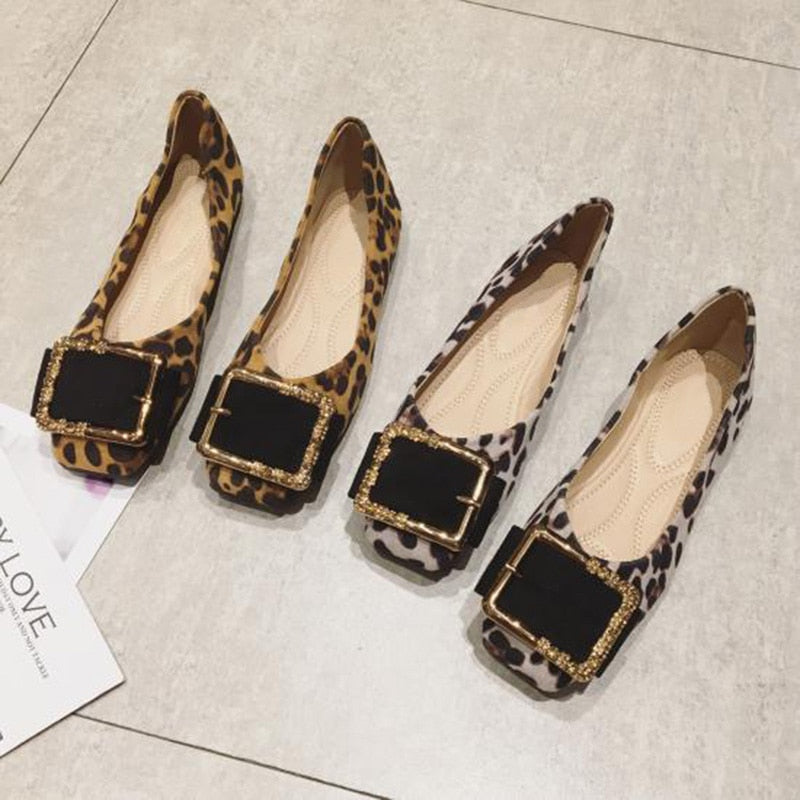 Leopard Shoes Women Flats Casual Slip-on