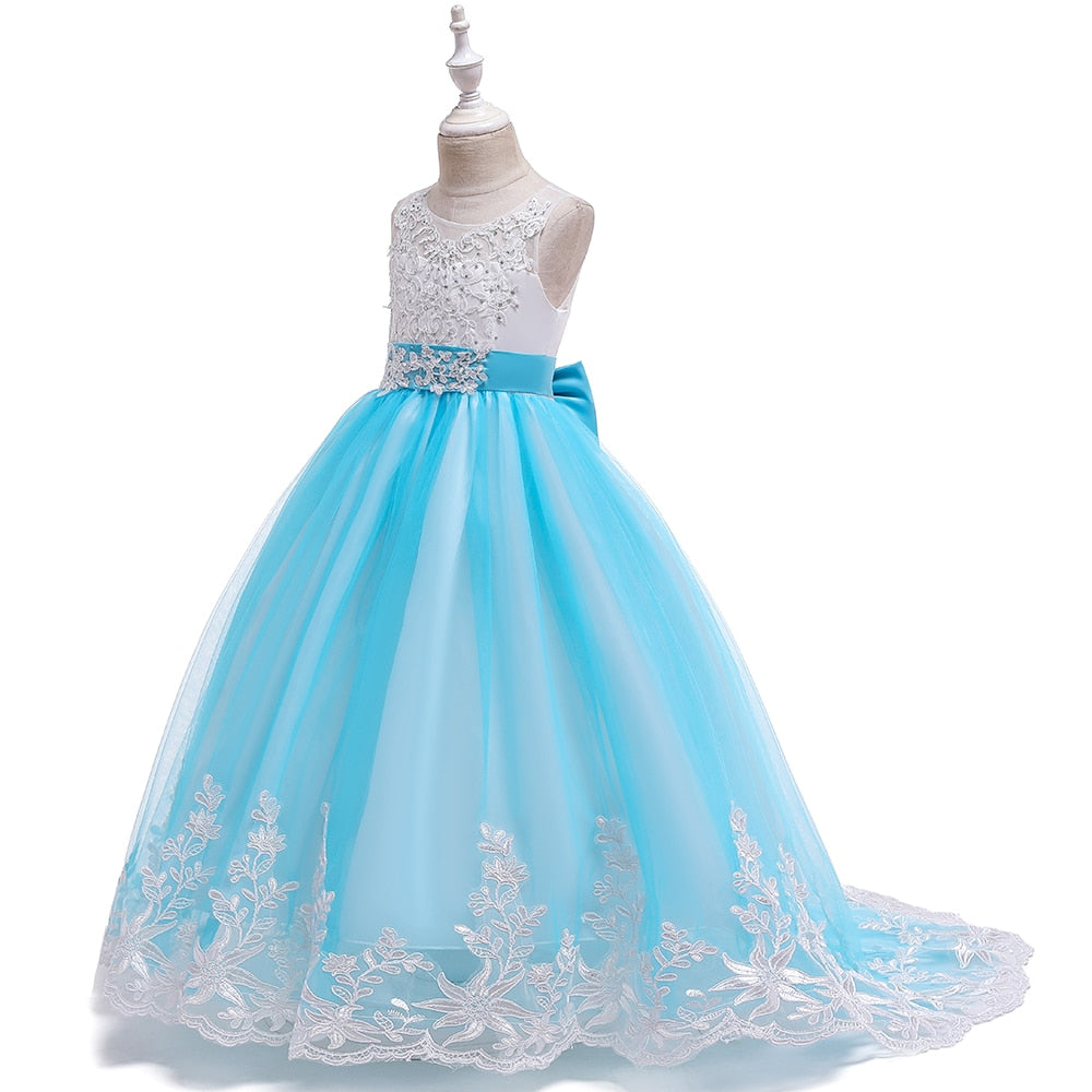 Summer Girls Dress Long Bridesmaid Kids Dresses