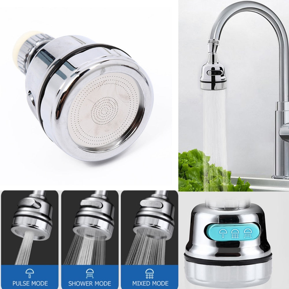 Universal  360° Rotatable Mixer Aerator Kitchen Faucet Aerator 3 Modes Pressurized Splash Water Saving Nozzle Faucet Connector