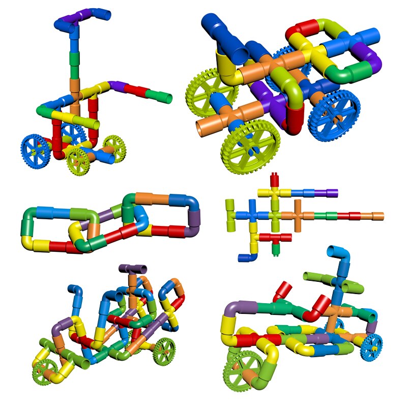 306pcs Colorful Water Pipe Building Blocks For Children DIY