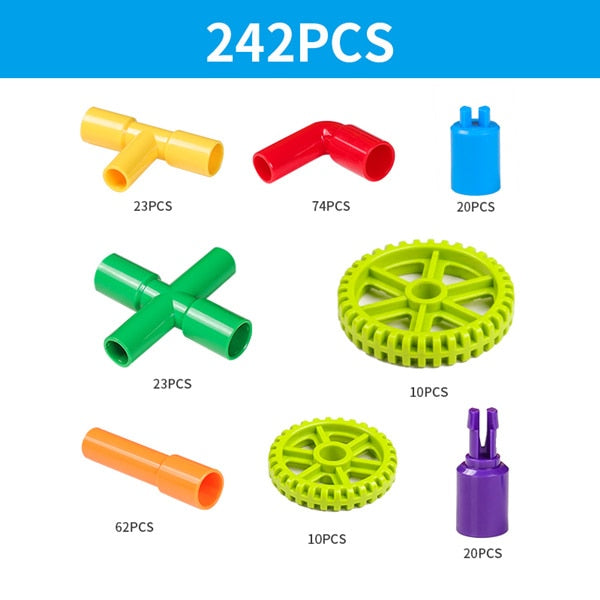 306pcs Colorful Water Pipe Building Blocks For Children DIY