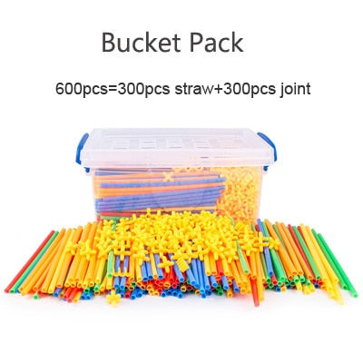 100/200/300 PCS 4D DIY Plastic Straw Building Blocks