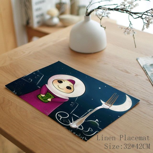 Ramadan and Eid Mubarak Linen Placemat