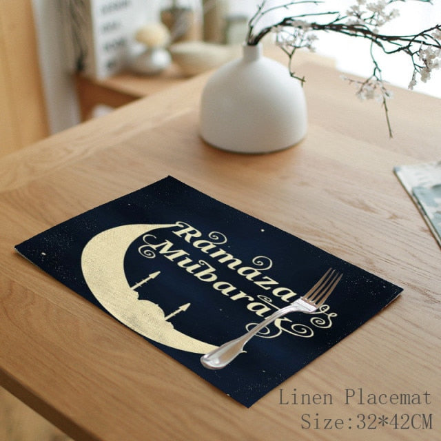 Ramadan and Eid Mubarak Linen Placemat