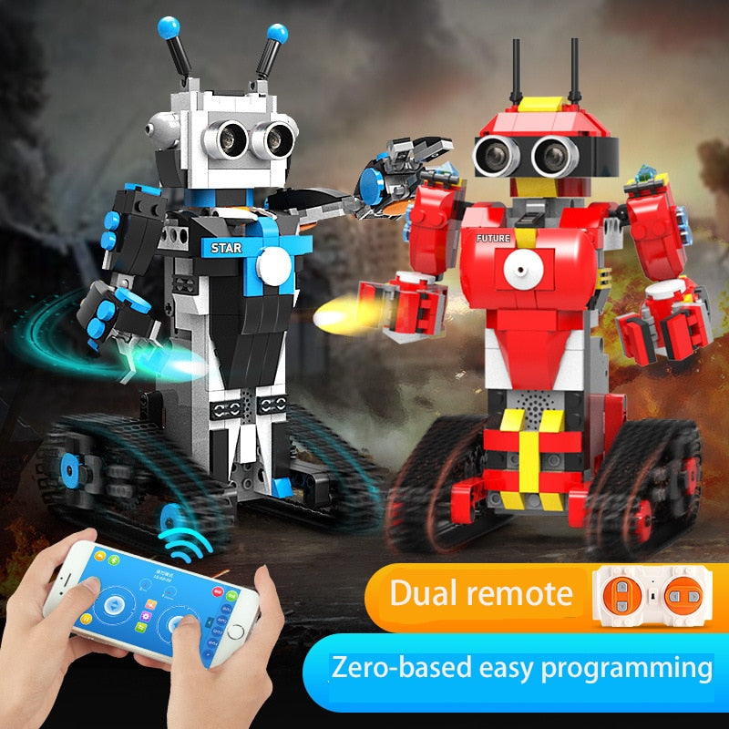 Science and education dual remote control programmable educational gift toy